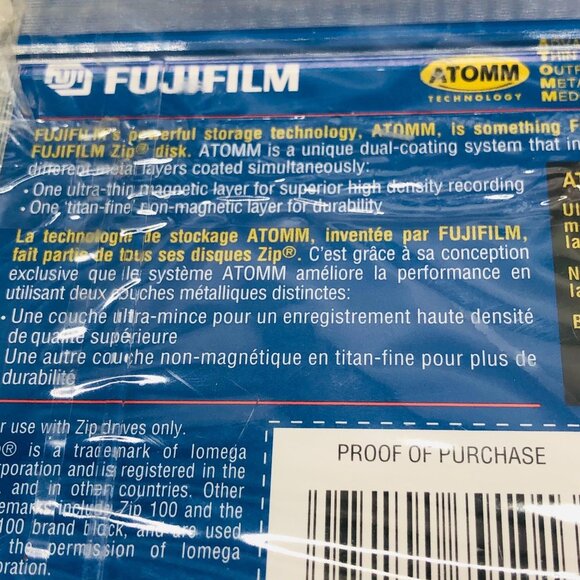 set of 2 Fuji Film zip IBM Formatted 100MB disk ATOMM tech  4"x 4" READ new - Picture 5 of 8
